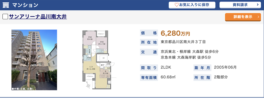 みずほ不動産販売 大森センター 売り物件