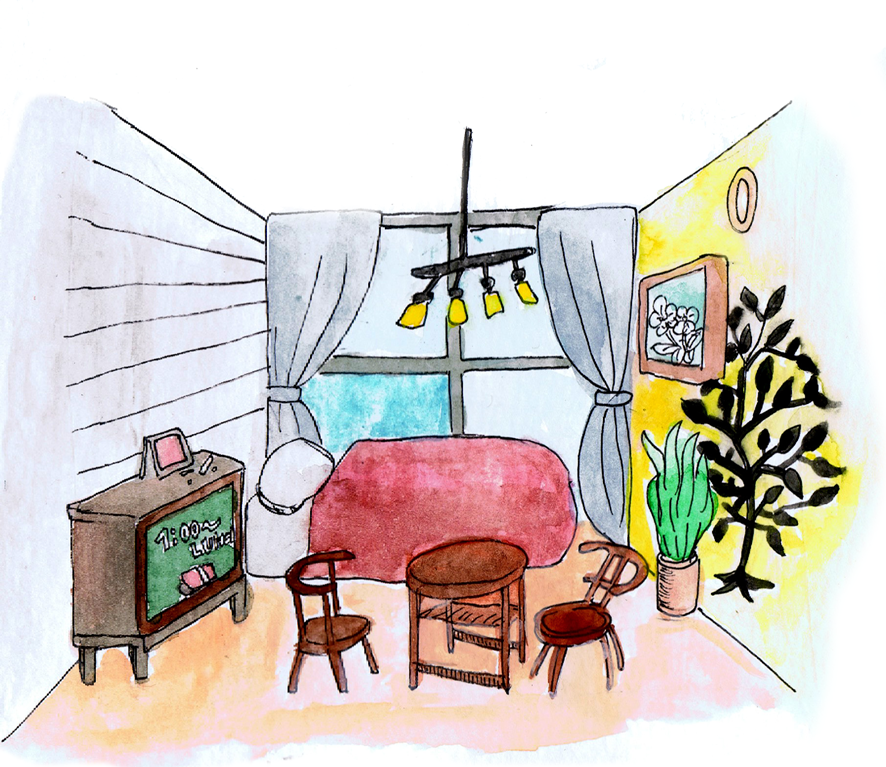カフェ風の部屋