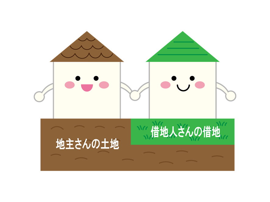 低地と借地のイラスト