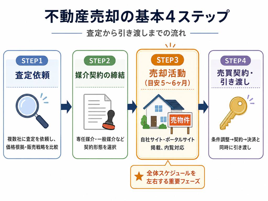 不動産売却の査定から引き渡しまでの流れ