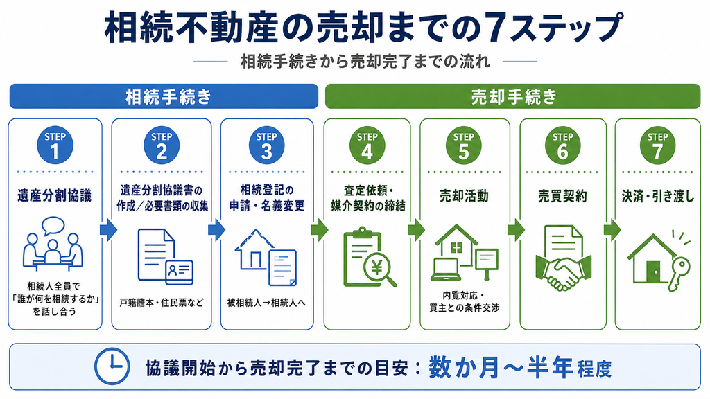 相続手続きから売却完了までの流れ